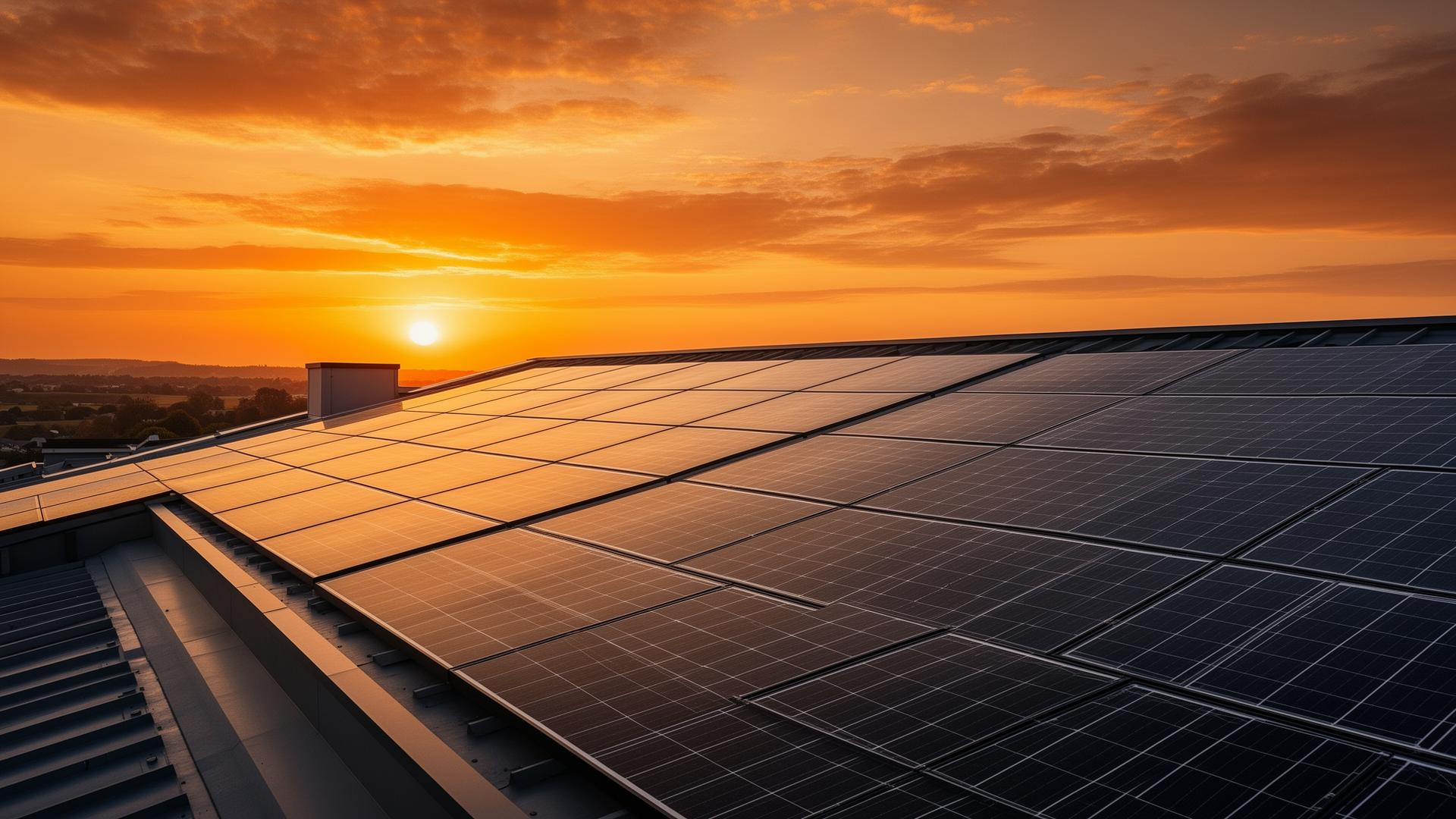 Solar panels on rooftop